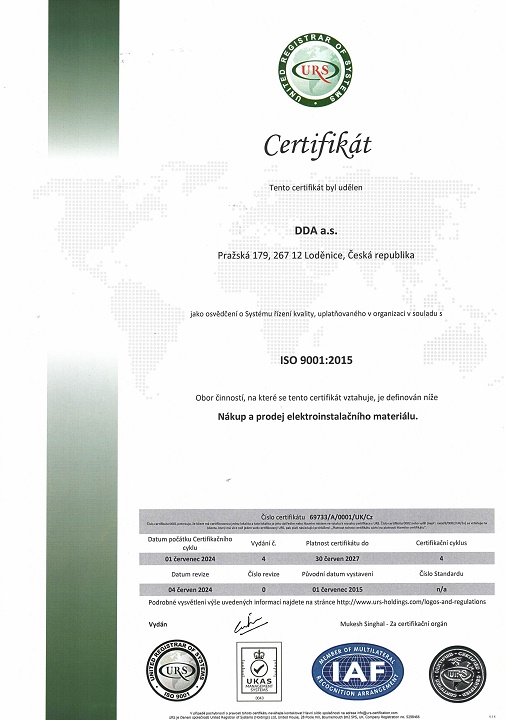 DDA je dritelem ISO certifiktu